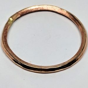 Handcrafted Thin Bronze Hammered Ring Size 13